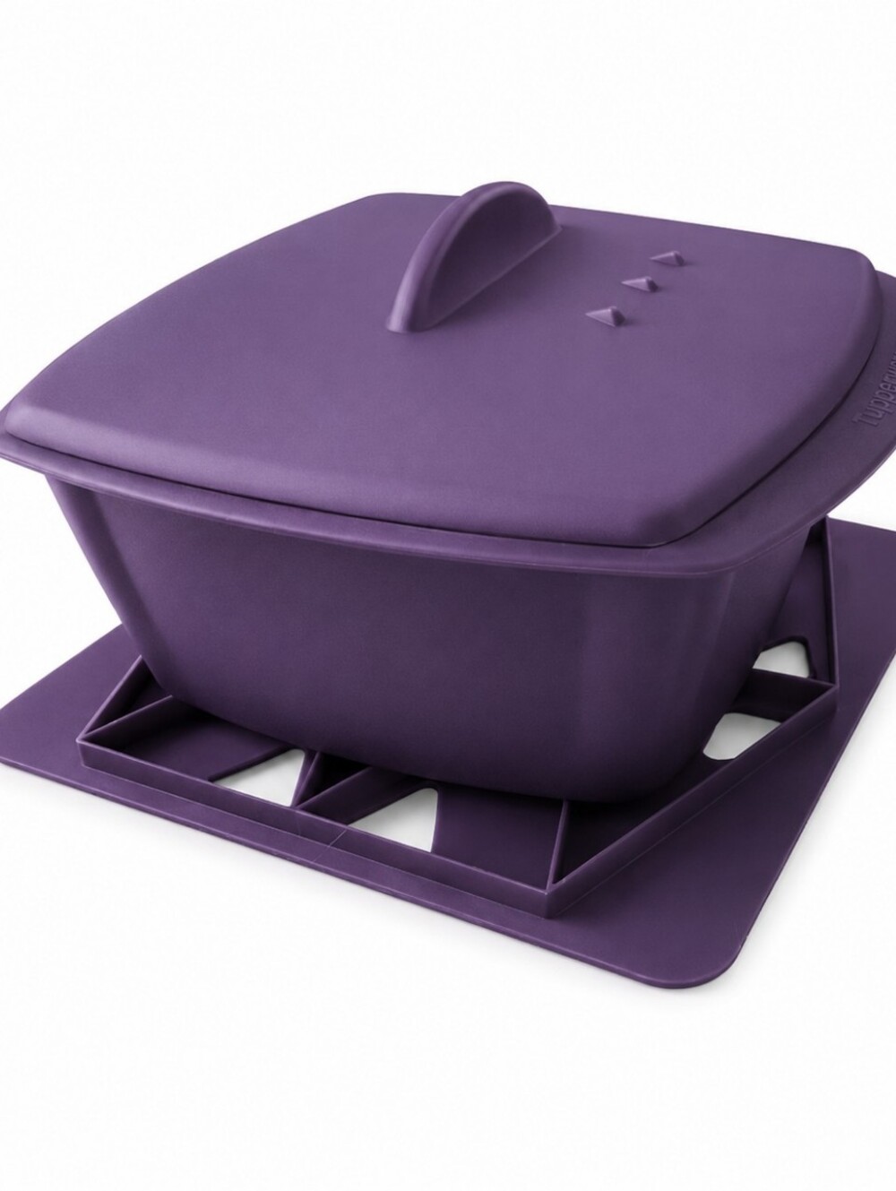 Epicure Purple Silicone Microwave Steamer Set Lid & Trivet Cooker BPA Free